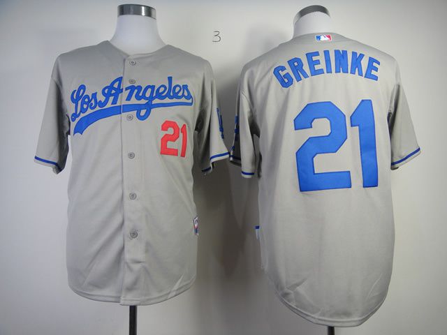 Men Los Angeles Dodgers #21 Darvish Grey MLB Jerseys